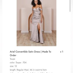 Revelry satin taupe size 12 dress